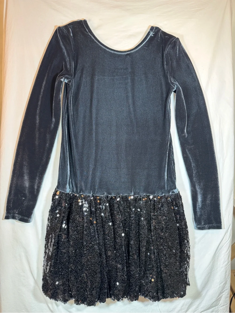 Mix Media Velvet and Sequin Bubble Dress for Girls